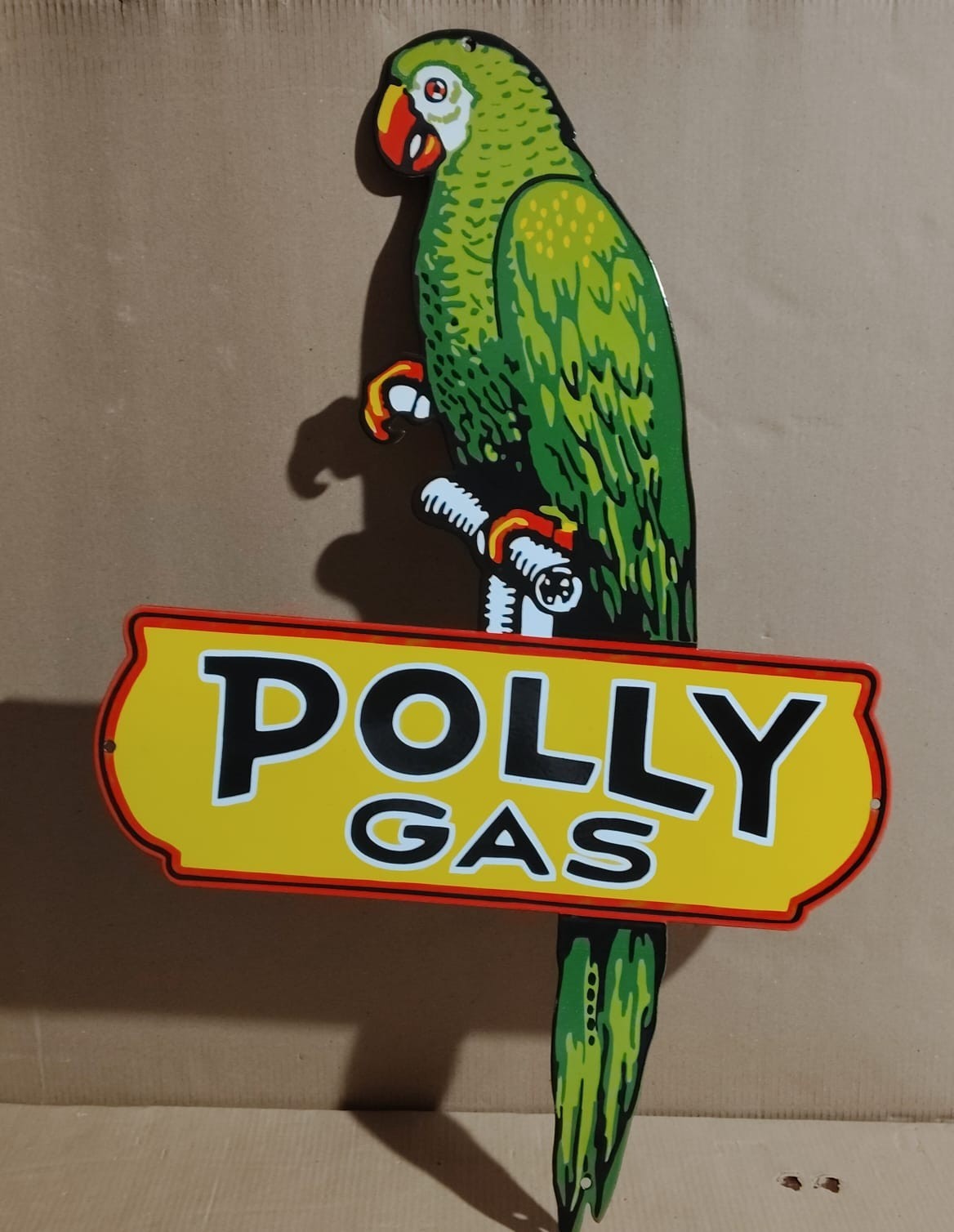 Polly Gas Porcelain Enamel Sign 36 x 23 Inches 1 Sided