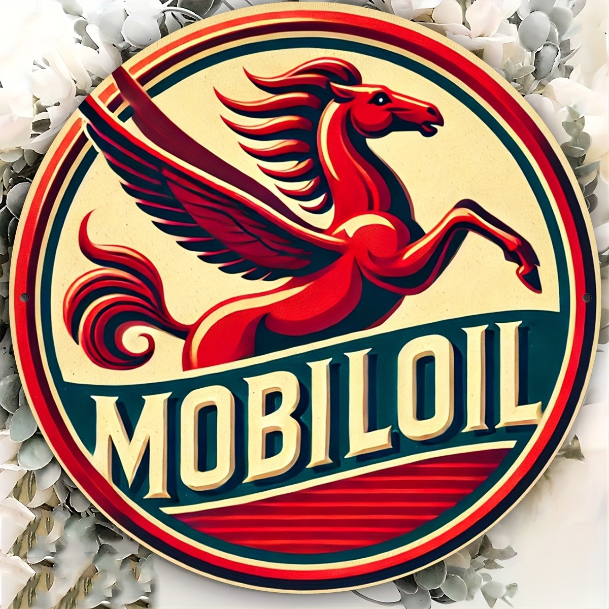 1pc 8 X 8inch (20 X 20cm) Vintage Mobil Oil Pegasus Tin Metal Signs for Man Cave