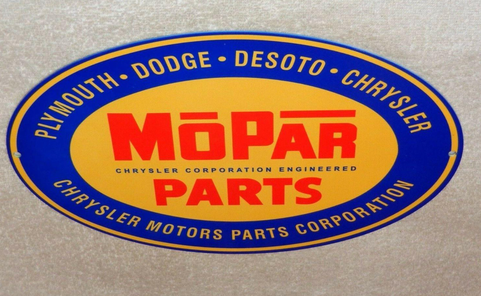VINTAGE MOPAR PARTS CHRYSLER DODGE PLYMOUTH 1′ METAL CAR TRUCK GASOLINE OIL SIGN