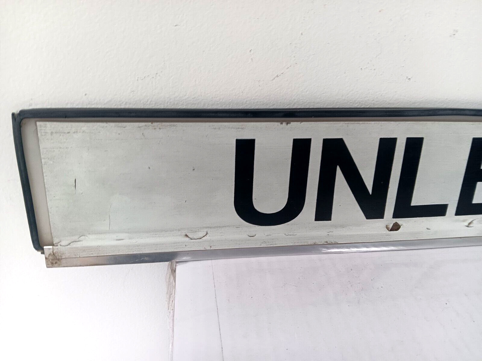 Vintage Unleaded / Premium Gas Pump Gasoline Topper Metal Plexiglass Sign