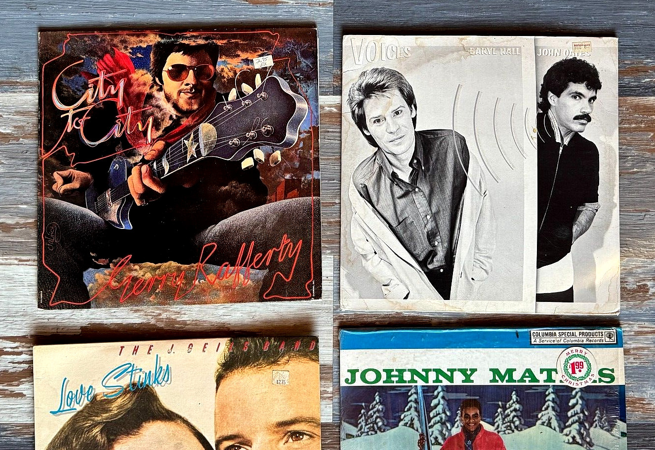 5 Vintage vinyl LP Record Job Lot Gerry Rafferty, J. Geils band, Voices,J Mathis