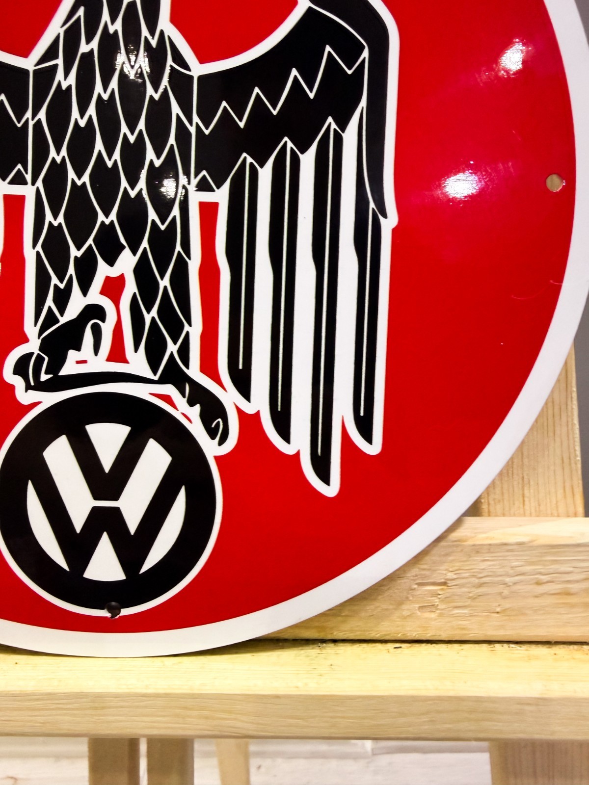 Volkswagen Eagle Emblem – Vintage German Automotive Metal Sign – 30 cm (11.8”)