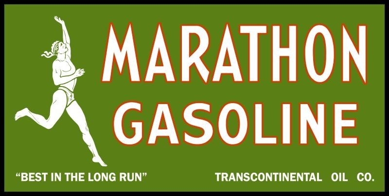 Transcontinental Oil Co. Marathon Gasoline NEW Sign: 8×16″ USA STEEL