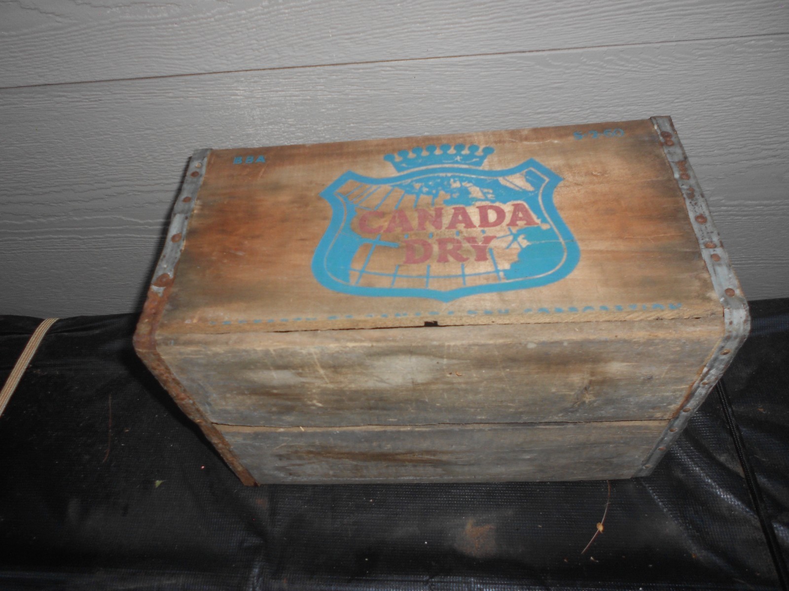 VTG CANADA DRY GINGER ALE SODA POP BOTTLE WOODEN CRATE ADV SIGN 16x11x8 in -XX45