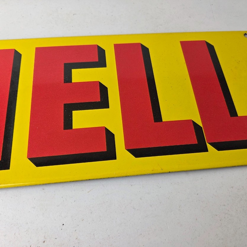 Vintage Shell Gasoline Sign – Shell Large Advertising Porcelain Gas Service Sign