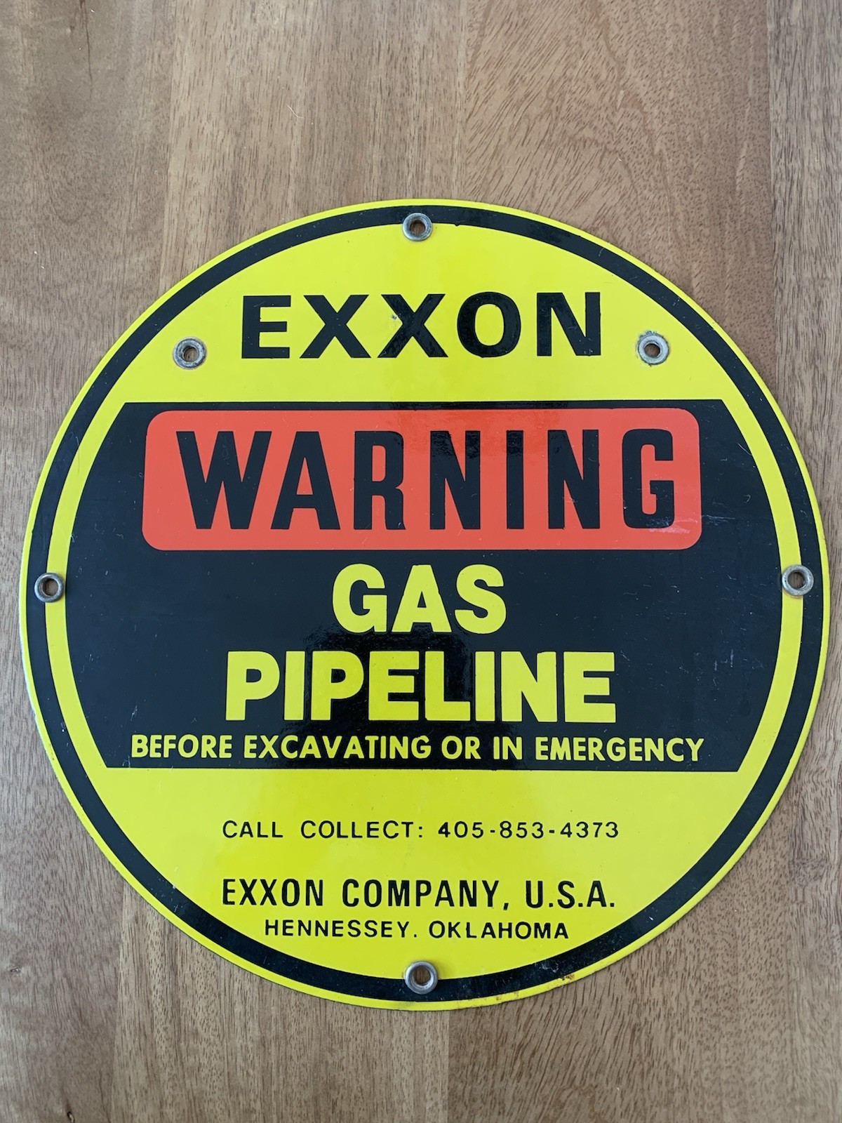 Round 12” EXXON Warning Gas Pipeline GAS SYSTEM, INC Hennessey, Oklahoma