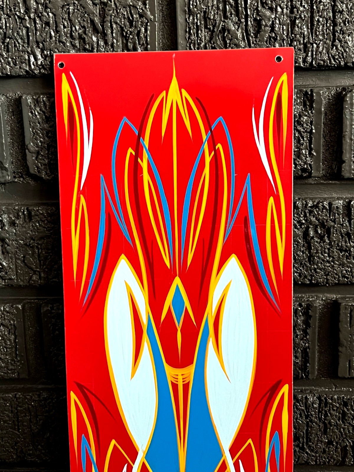 Painted PINSTRIPING Hot Rat Rod SHOP Garage Sign Art Original pinstriped Panel