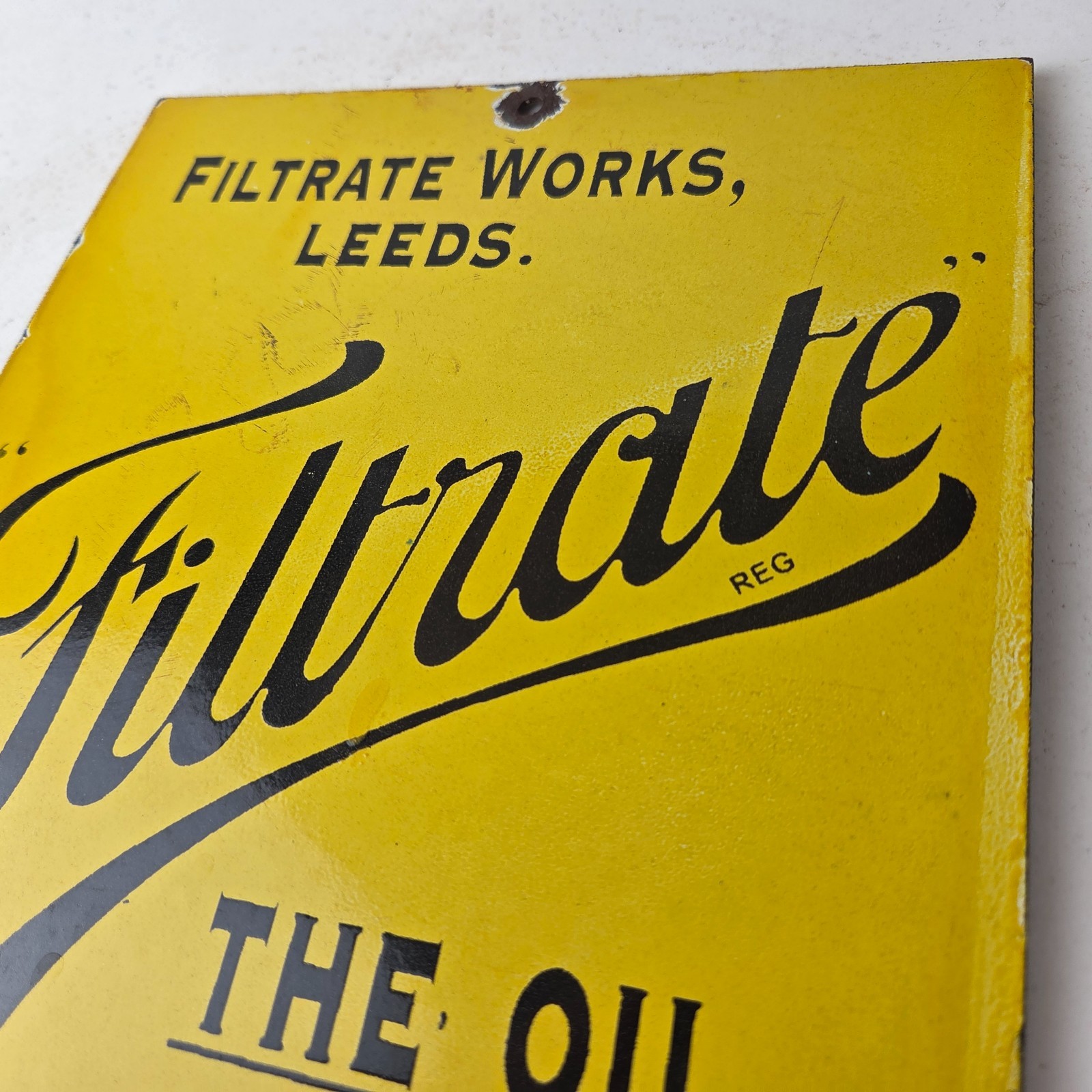 Vintage Filtrate Porcelain Sign – Motor Lubrication Gas Pump Service Sign