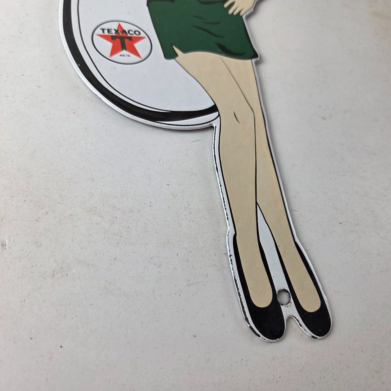 Vintage Texaco Gasoline Sign – Gas Attendant Gas Pump Ad Porcelain Sign