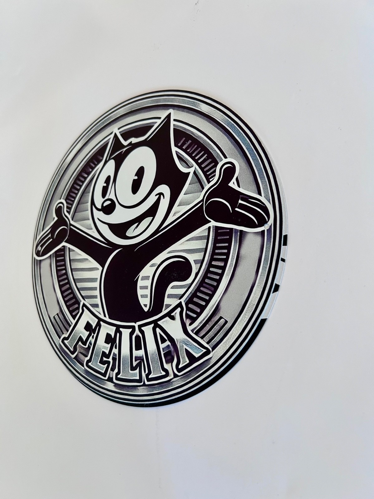 Felix the Cat collectible metal sign, Black and White Felix the Cat sign, Felix