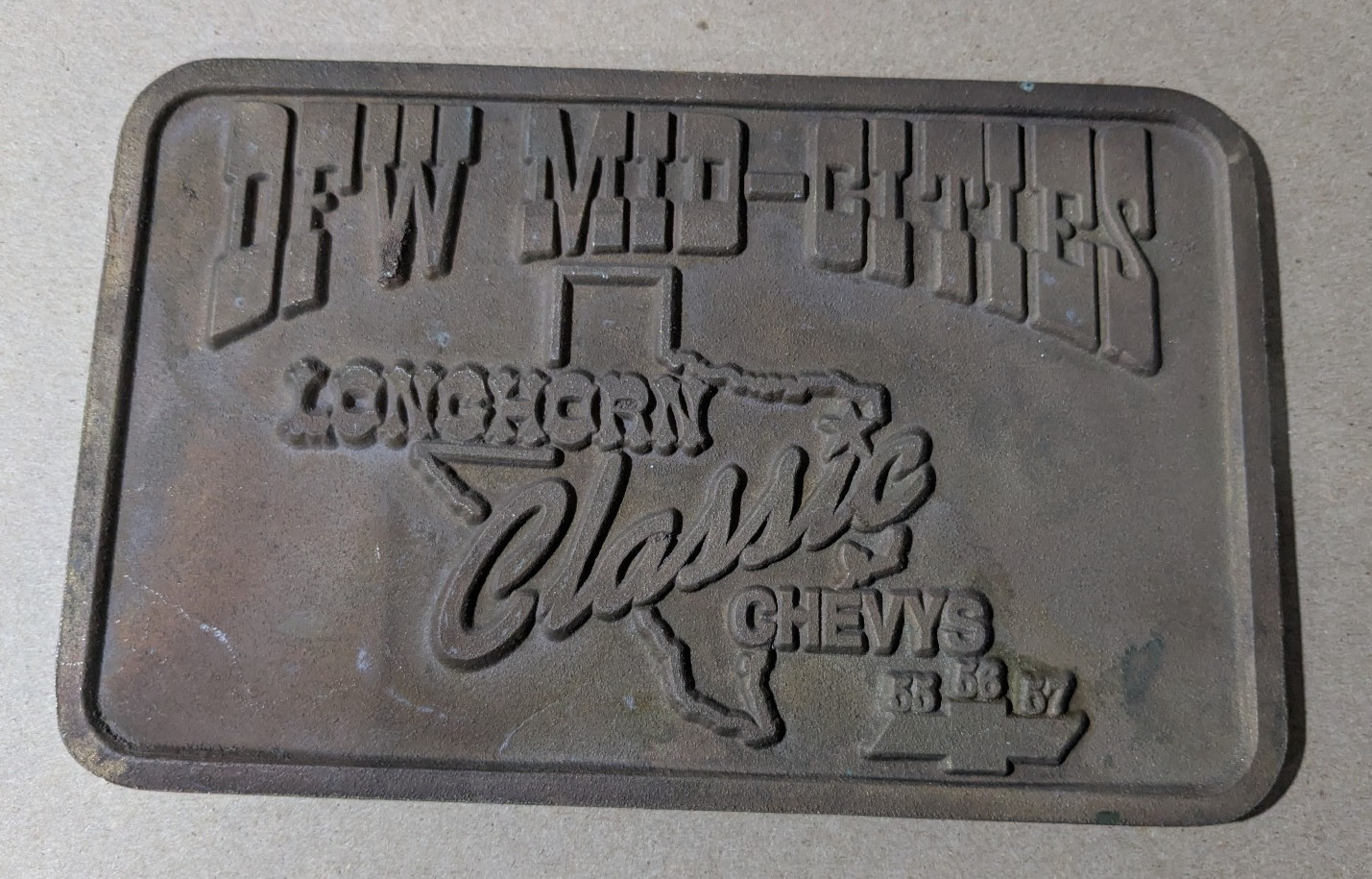 Vintage Metal 1950s Metal DFW Mid-Cities Lonhorn Classic Chevys Dealership Sign