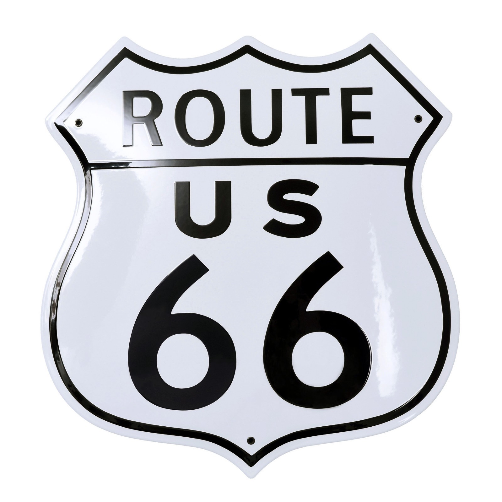 US ROUTE 66 vintage enamel HIGHWAY STREET ROAD SIGN 20×21″