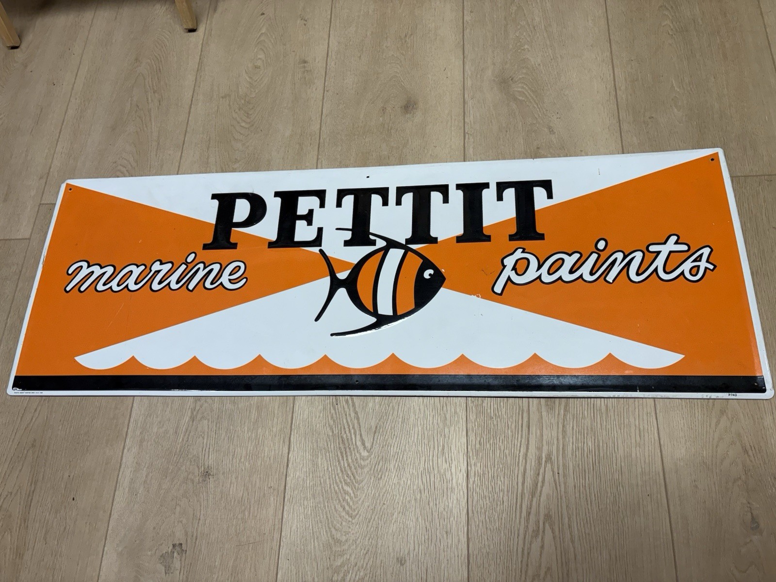 Vintage Pettit Marine Paint Tin/Metal 40” X 14” SCIOTO SIGNS® KENTON, OHIO 1988
