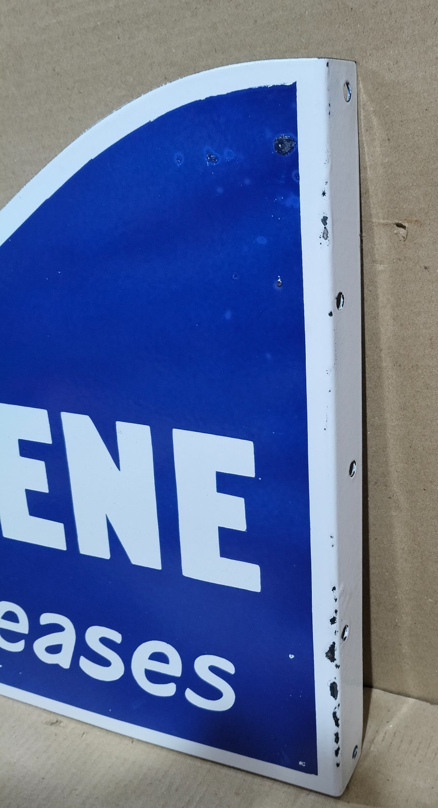 Zerolene Oils & Greases Porcelain Enamel Sign 26 x 18 Inches 2 Sided