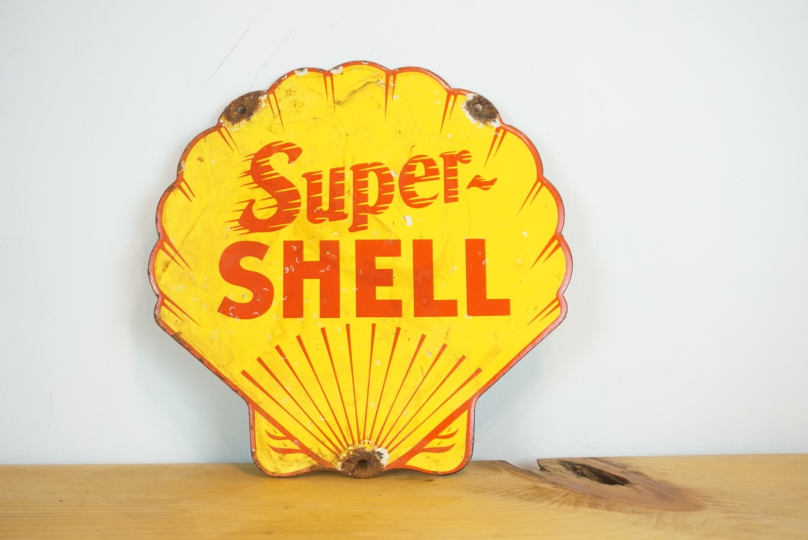 PORCELAIN SUPER SHELL ENAMEL SIGN 8X8 INCHES