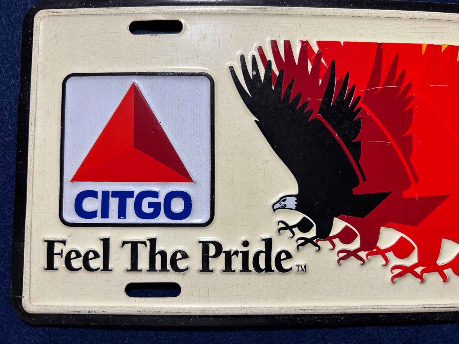 Citgo Petroleum Gas Advertising License Plate Feel the Pride with Eagle