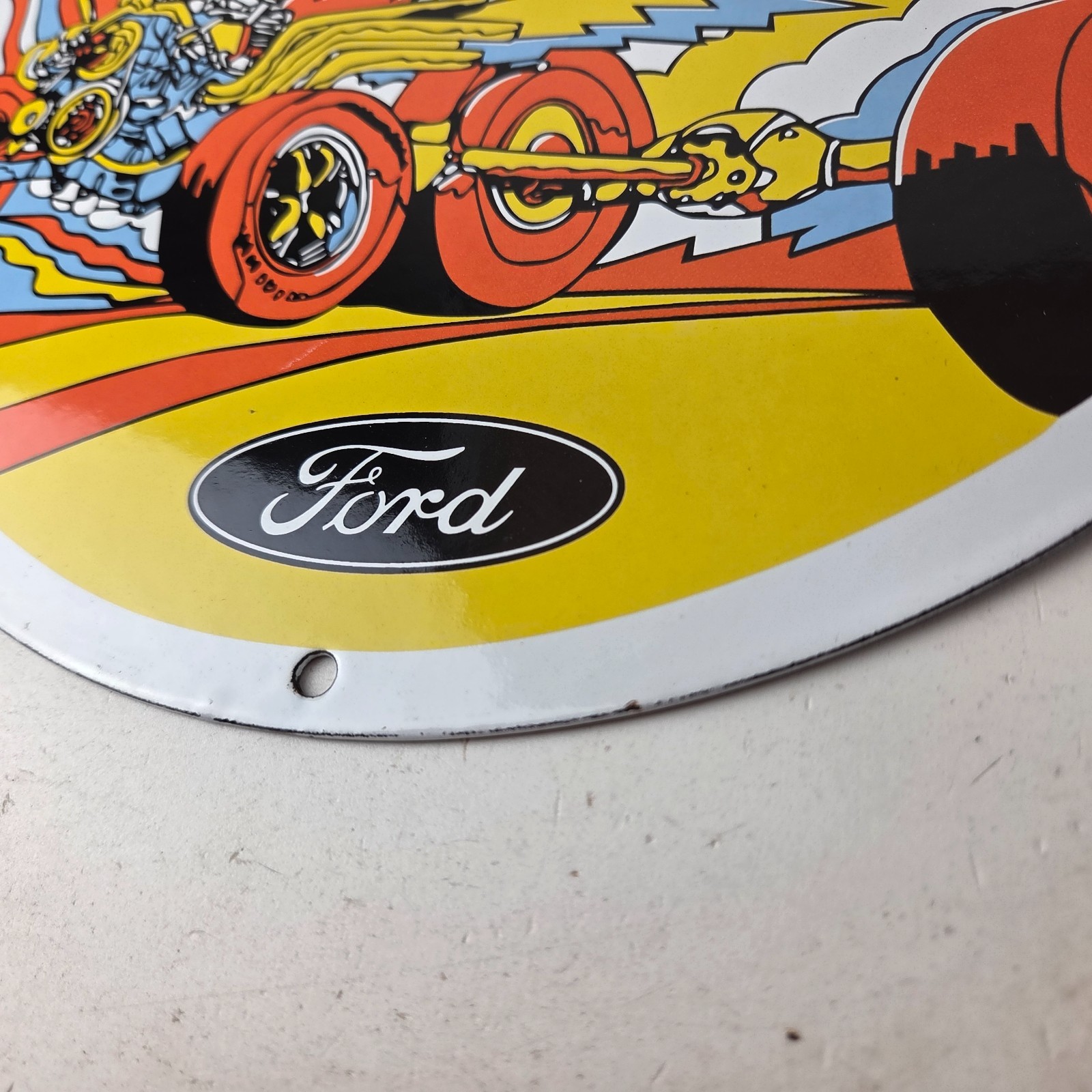 Vintage Ford Muscle Power Sign – Automobile Service Station Gas Pump Sign