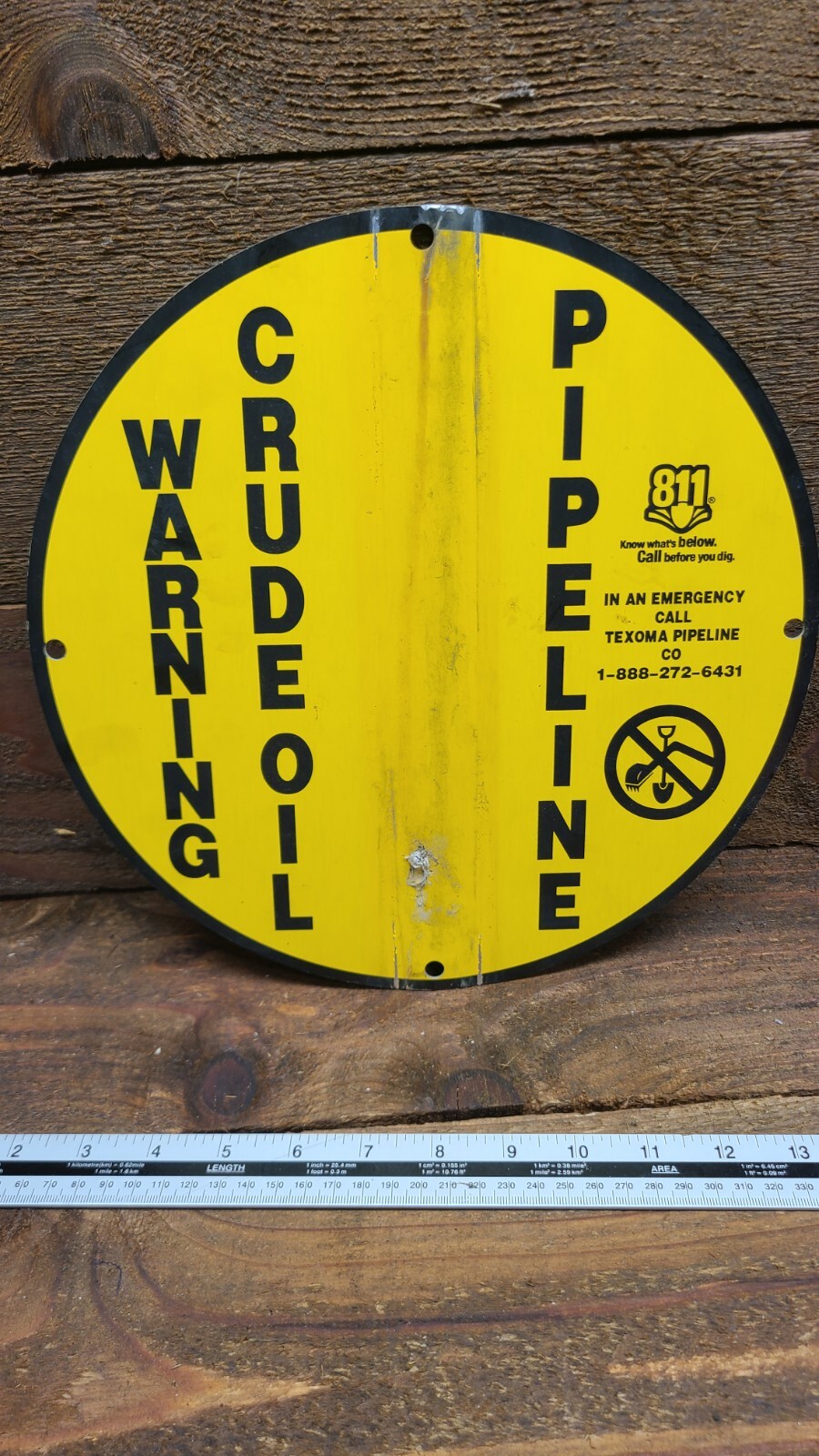 VINTAGE ALL AMERICAN PETROLEUM PIPELINE ENAMEL SIGN GAS STATION MOTOR OIL PUMP