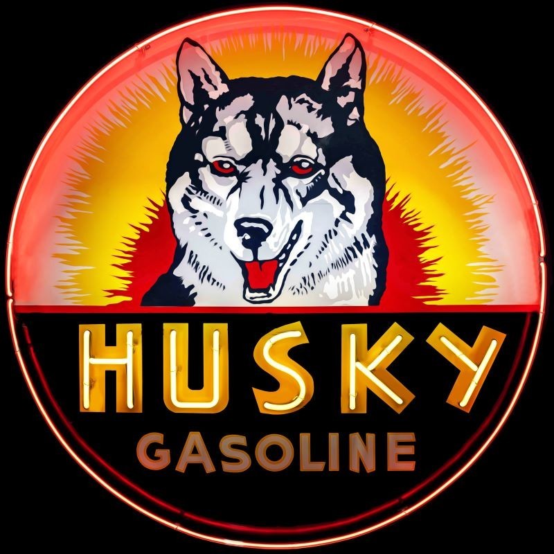 Husky Gasoline NEW METAL SIGN: 12″ Diameter Round – NOT A NEON SIGN