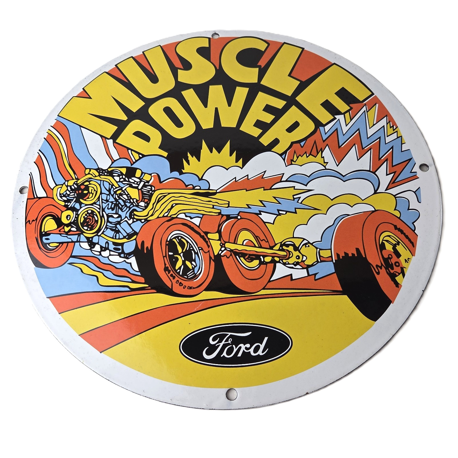 Vintage Ford Muscle Power Sign – Automobile Service Station Gas Pump Sign
