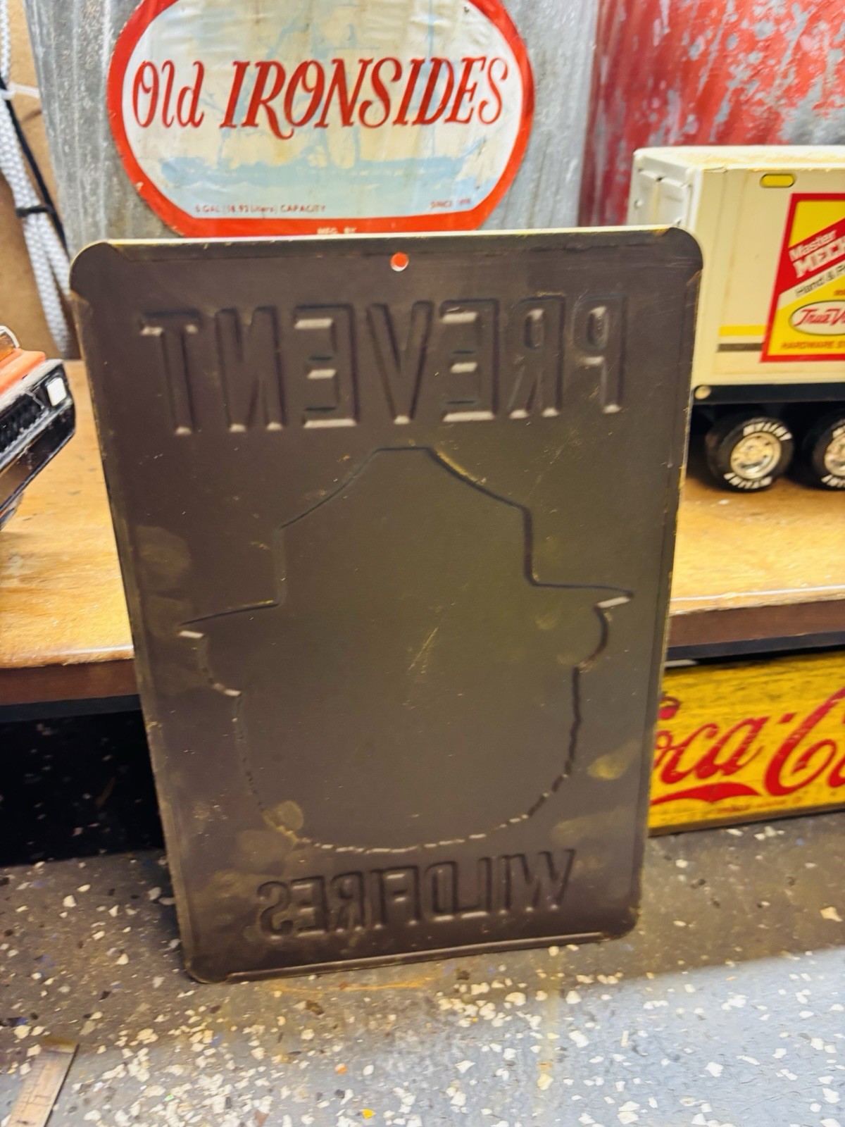 Smokey Metal Tin Porcelain Advertising Sign