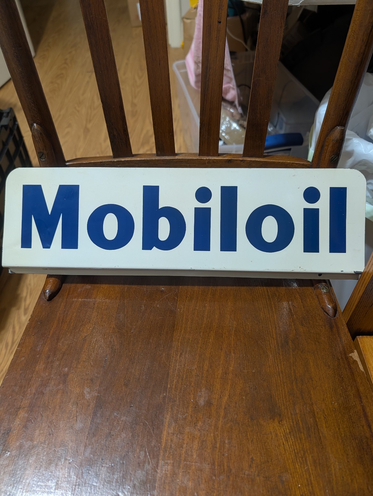 VINTAGE NOS MOBIL OIL PAINTED METAL SIGN MOBILOIL GASOLINE-OIL RACK SIGN