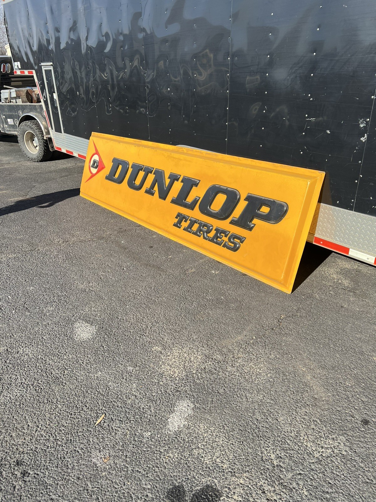 Vintage Dunlop Tires Sign 12ftX3ft No Frame Plastic🔥