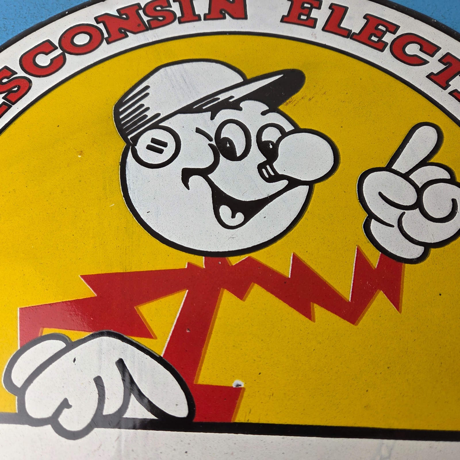 Vintage Electric Service Porcelain Sign – Advertising Gas Station Pump Sign