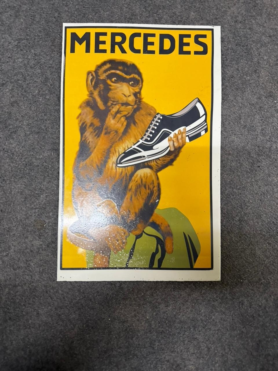 PORCELIAN MERCEDES ENAMEL SIGN SIZE 18X12 INCHES