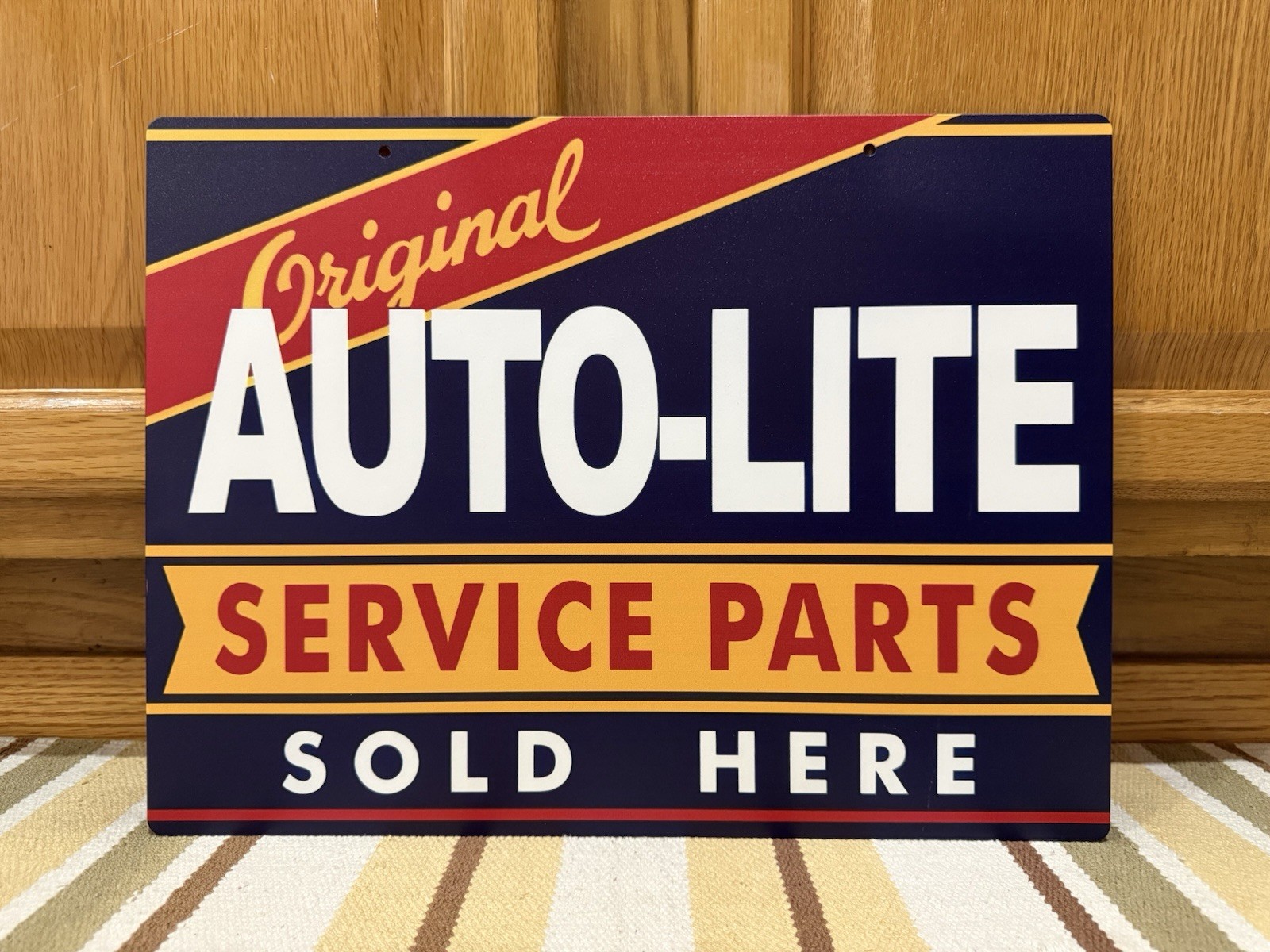 Auto-Lite Service Parts Sold Here Sign Double Sided Vintage Style Wall Decor