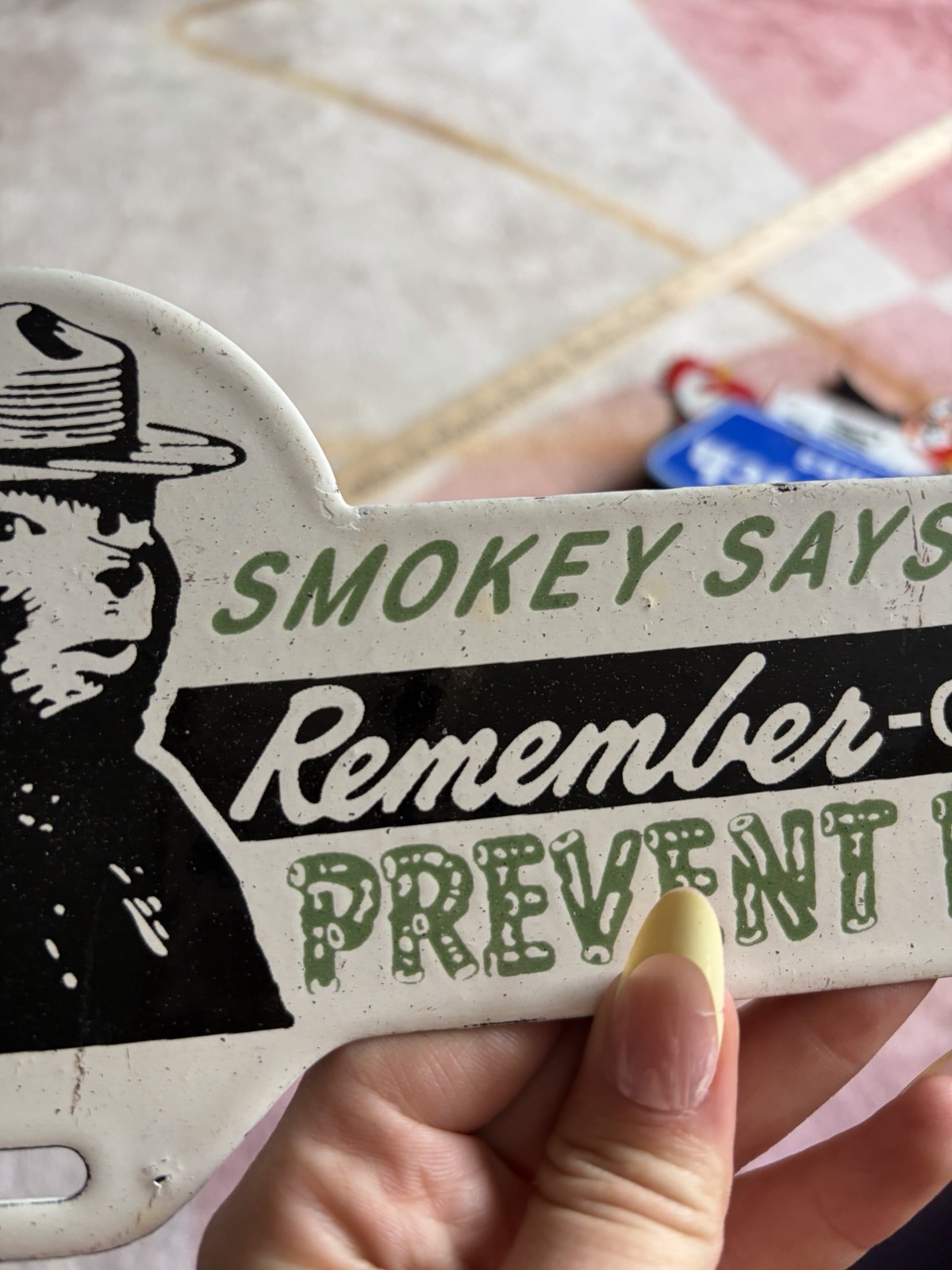 Porcelain Smokey Says Remember Topper