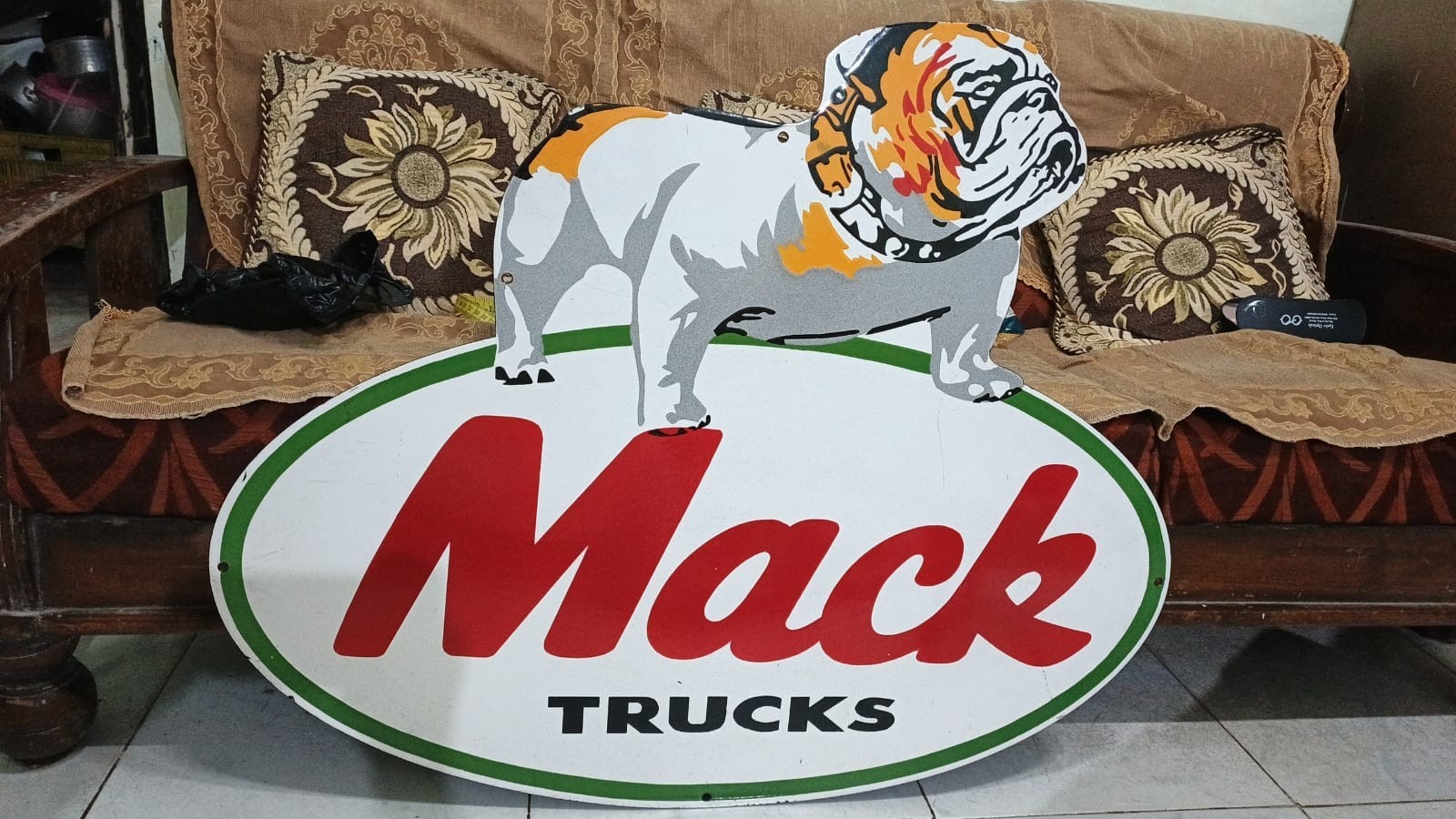 Mack Trucks porcelian Enamel Heavy Metal 36 Inches Single side