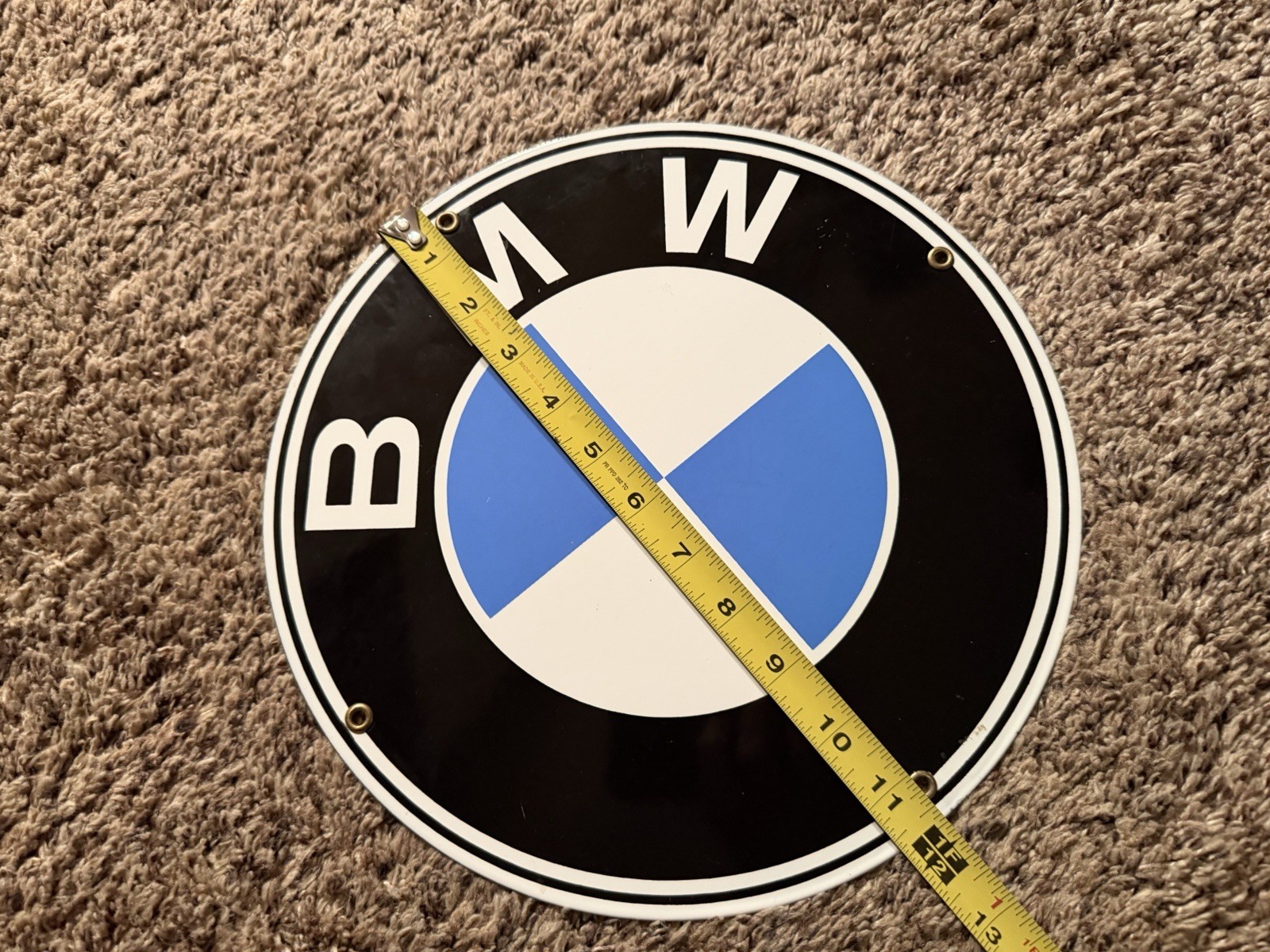 BMW Porcelain Enamel Roundel Metal 12” Sign