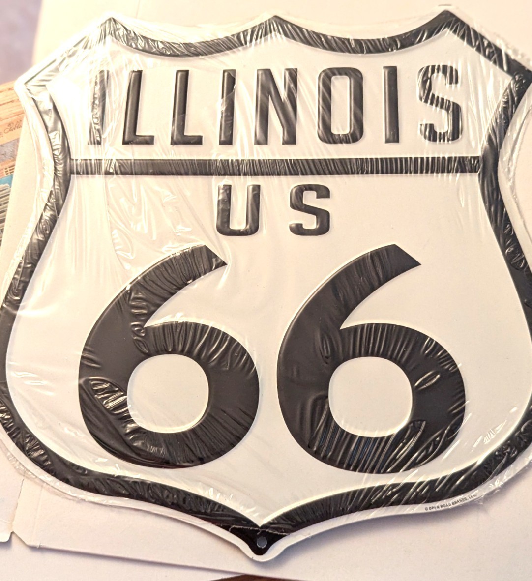 ILLINOIS U.S. US ROUTE 66 HIGHWAY ROAD TIN SIGN 100th anniversary
