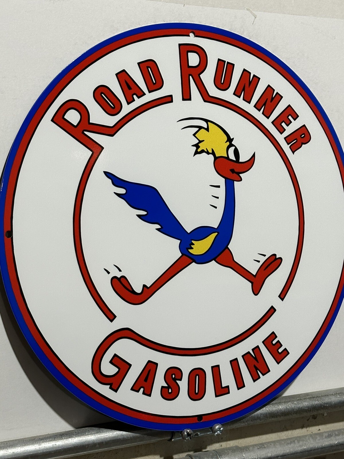 Vintage Style Road Runner Gasoline Gas Oil Metal Heavy Sign