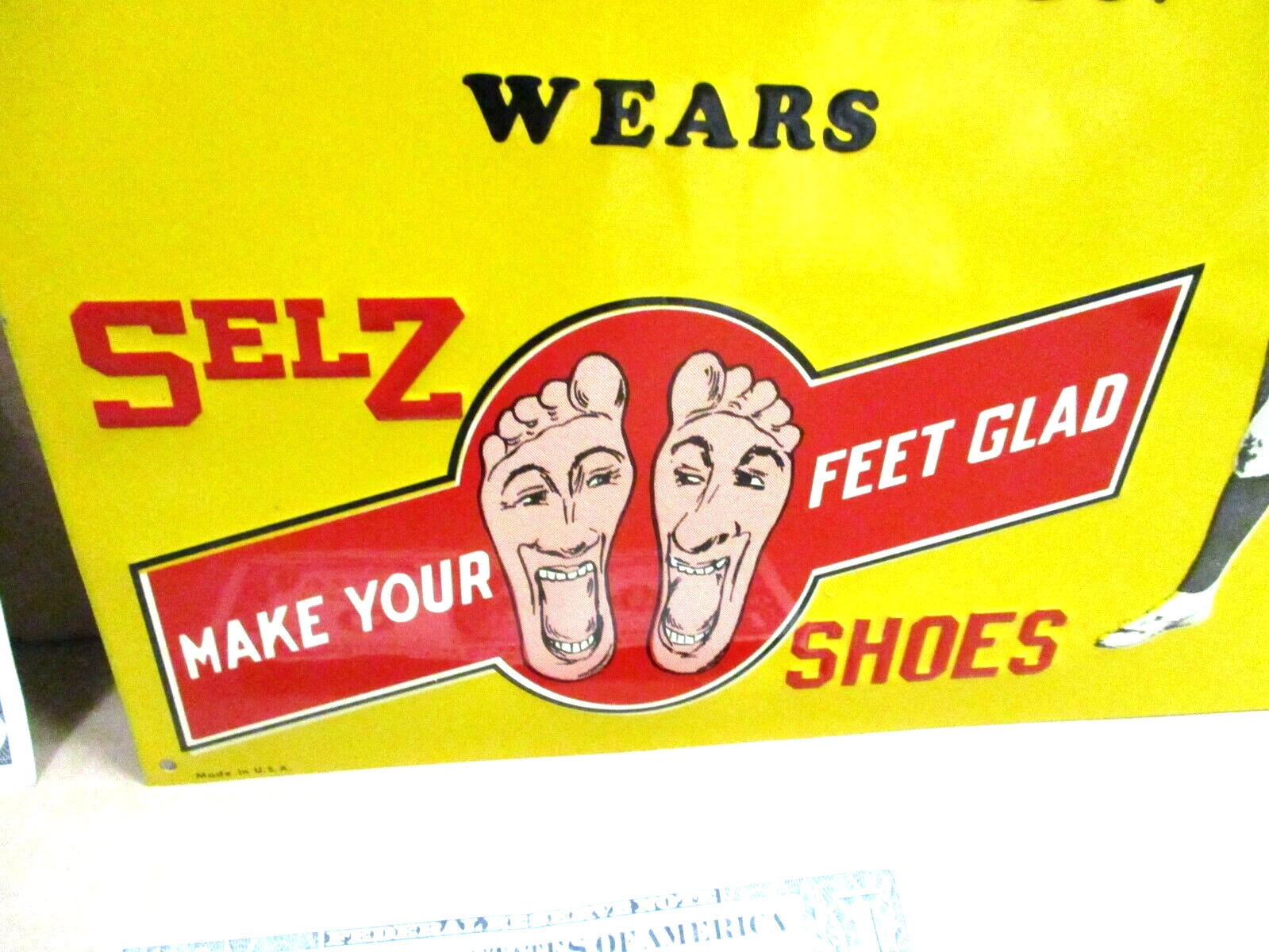 SELZ SHOES – BASEBALL PLAYER When Shoeless Joe Jackson Wears ‘em-MAKES FEET GLAD