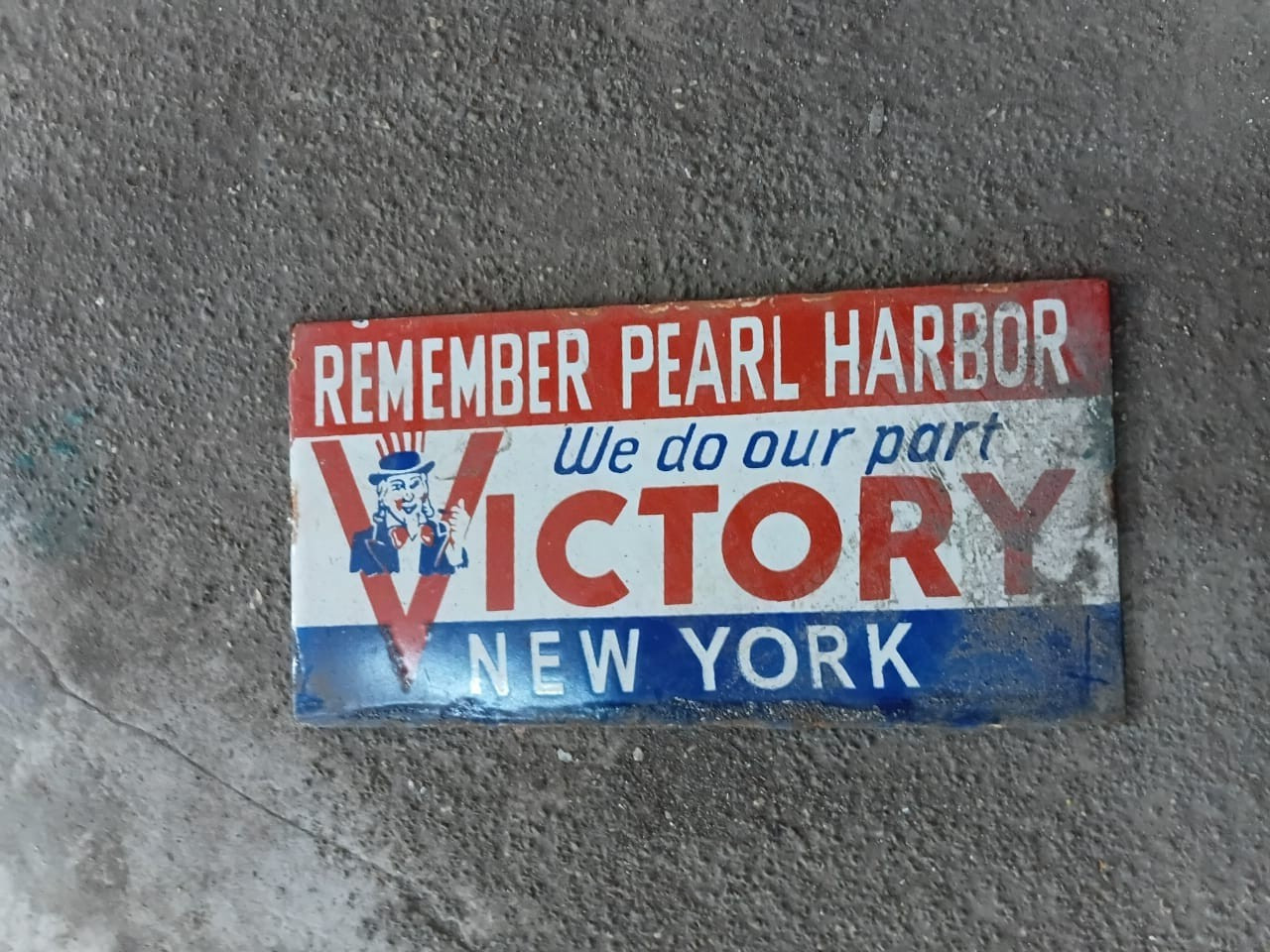 PORCELIAN VICTORY ENAMEL SIGN SIZE 8X4 INCHES