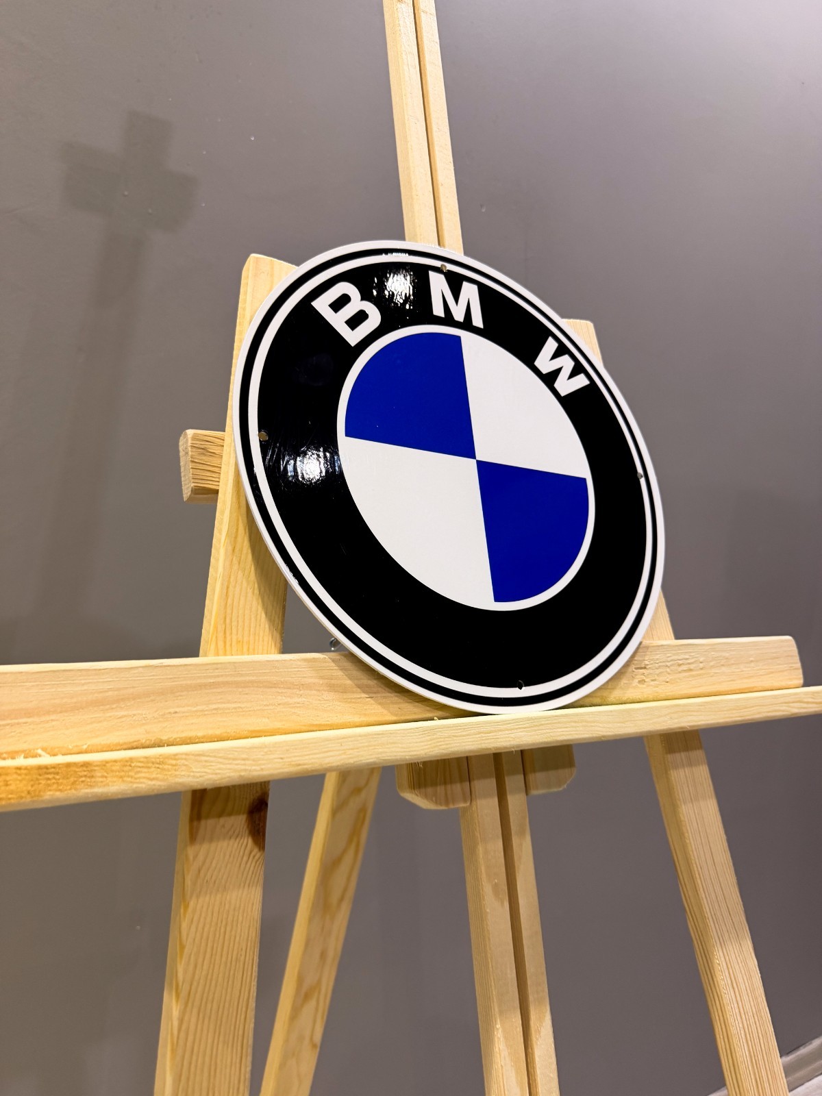 BMW White Ring Round Logo Heavy Metal Sign – Classic Garage Sign – 30 cm (11.8”)