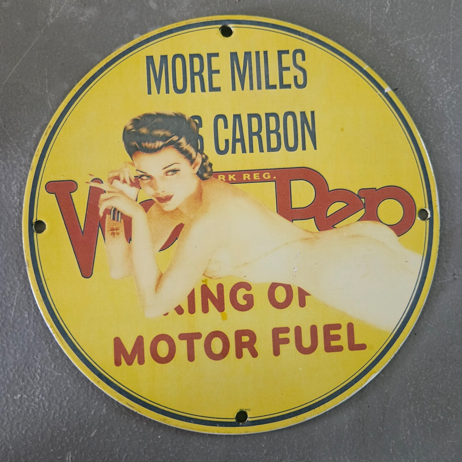 VINTAGE PORCELAIN GAS & OIL STATION PUMP PLATE GARAGE MAN CAVE SIGN