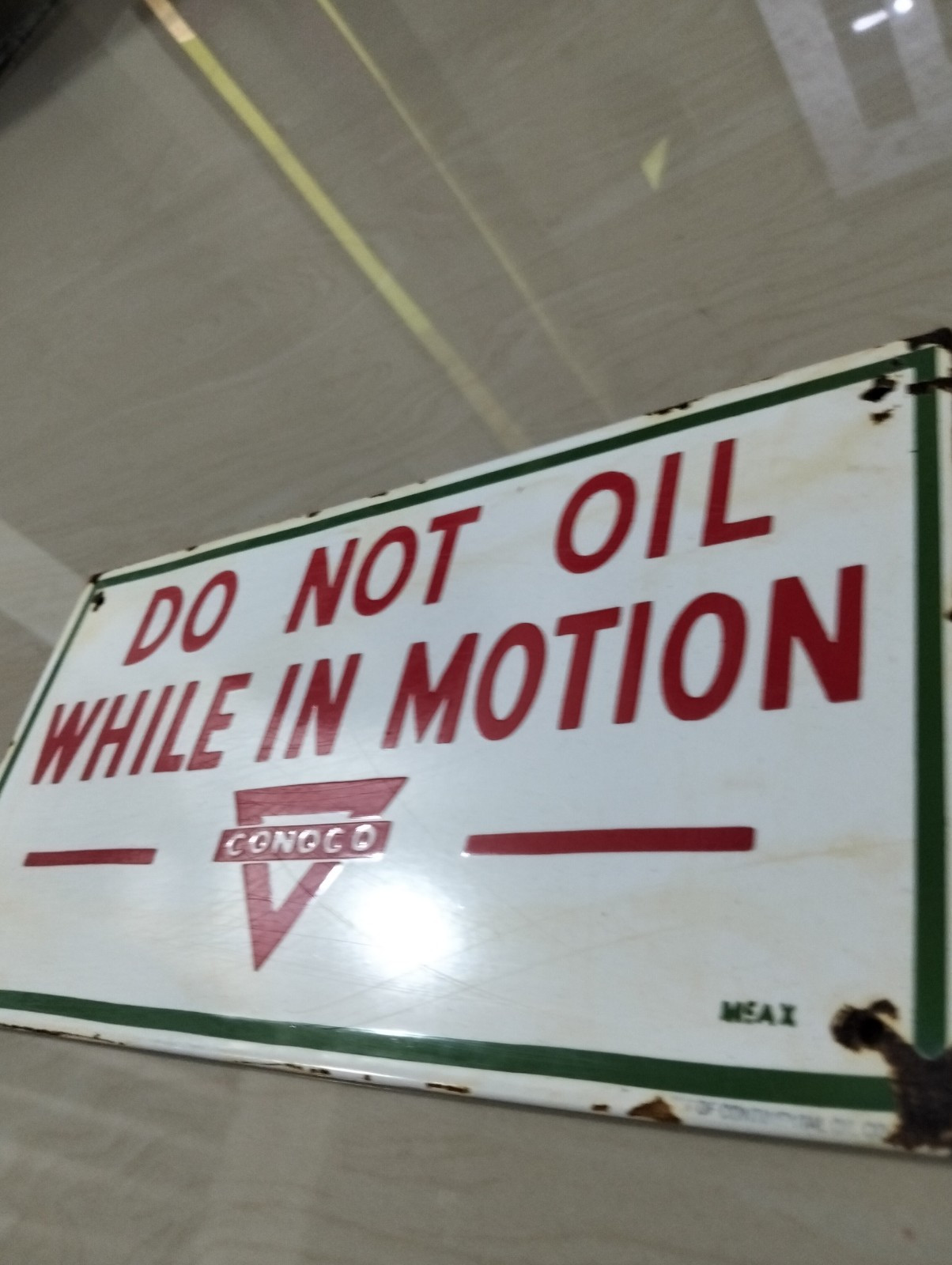 Do Not Oil While In Motion Sign Board Conoco Not Porcelain Enamel 30×16 Cm
