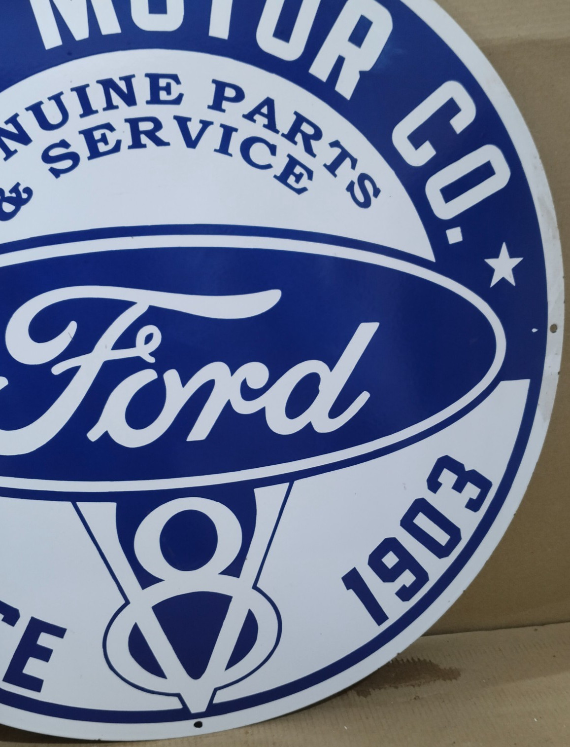 Ford Motor Co. Porcelain Enamel Sign 30 X 30 Inches 1 sides