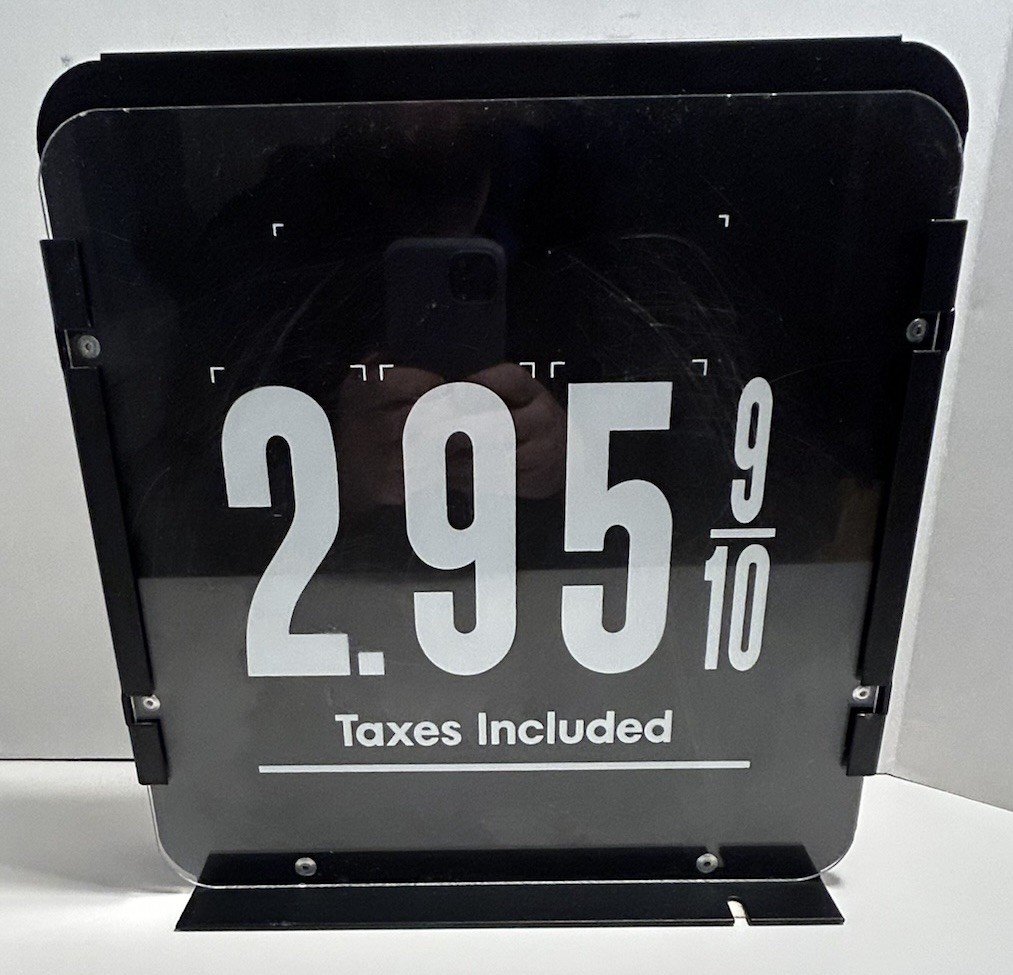 Double-Sided Gas Pump Gasoline Grade Price Sign Framed Holder Topper
