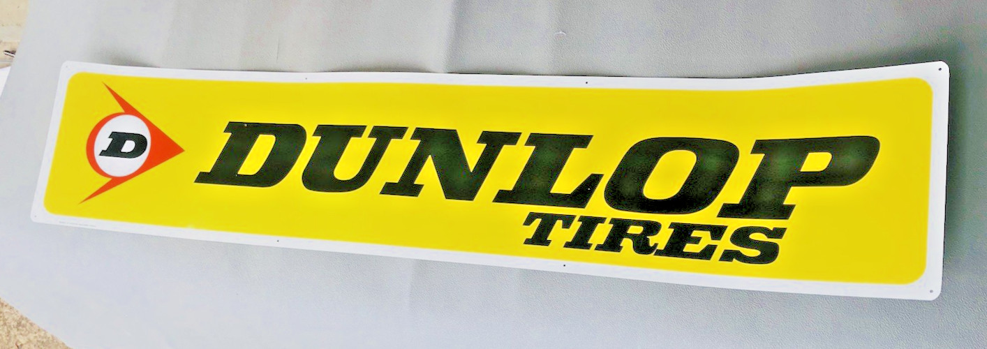 Goodyear Dunlop Tires 6ft Aluminum Sign Vintage Style Wall Decor, 80s/90s