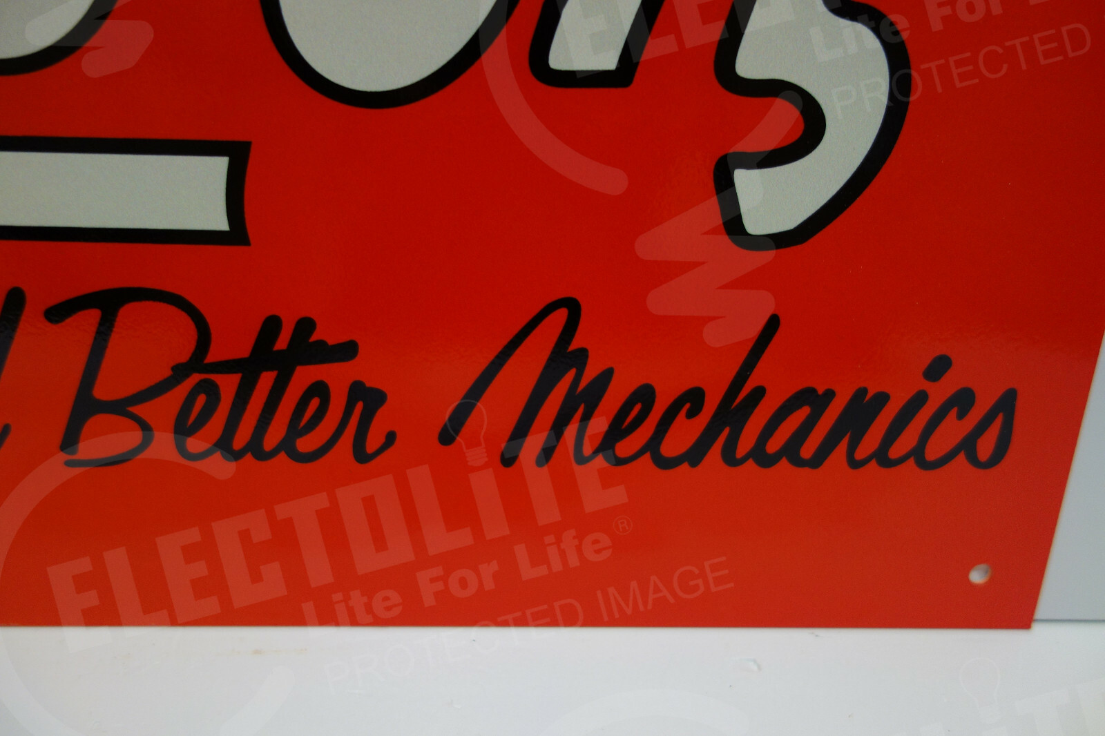 Snap On Tools DIE CUT STEEL ENAMEL MECHANICS DEALER DISPLAY SIGN 10″ BY 20″