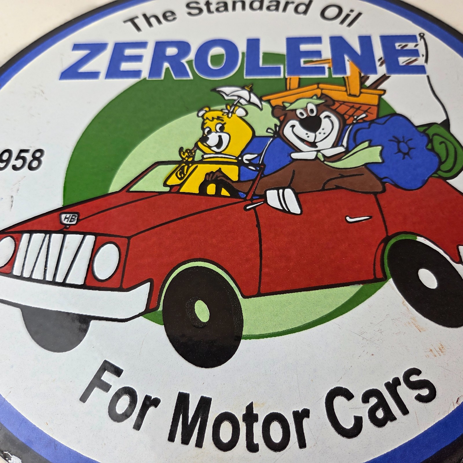 Vintage Standard Oil Sign – Zerolene Gasoline Porcelain Gas Pump Plate Sign