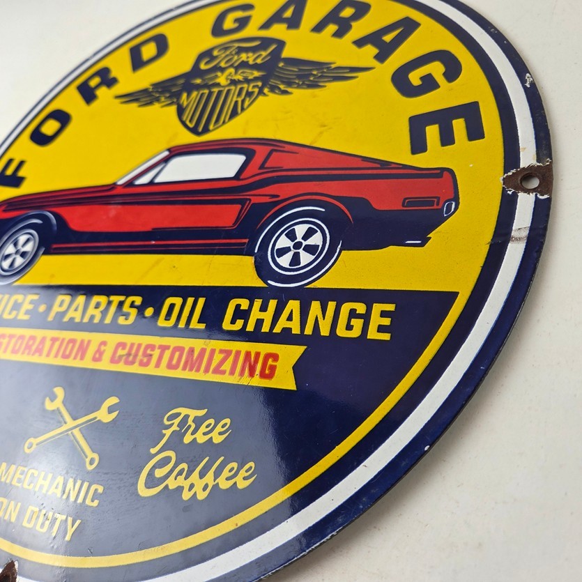 Vintage Ford Motors Sign – Garage Gas Pump Classic Automotive Porcelain Sign