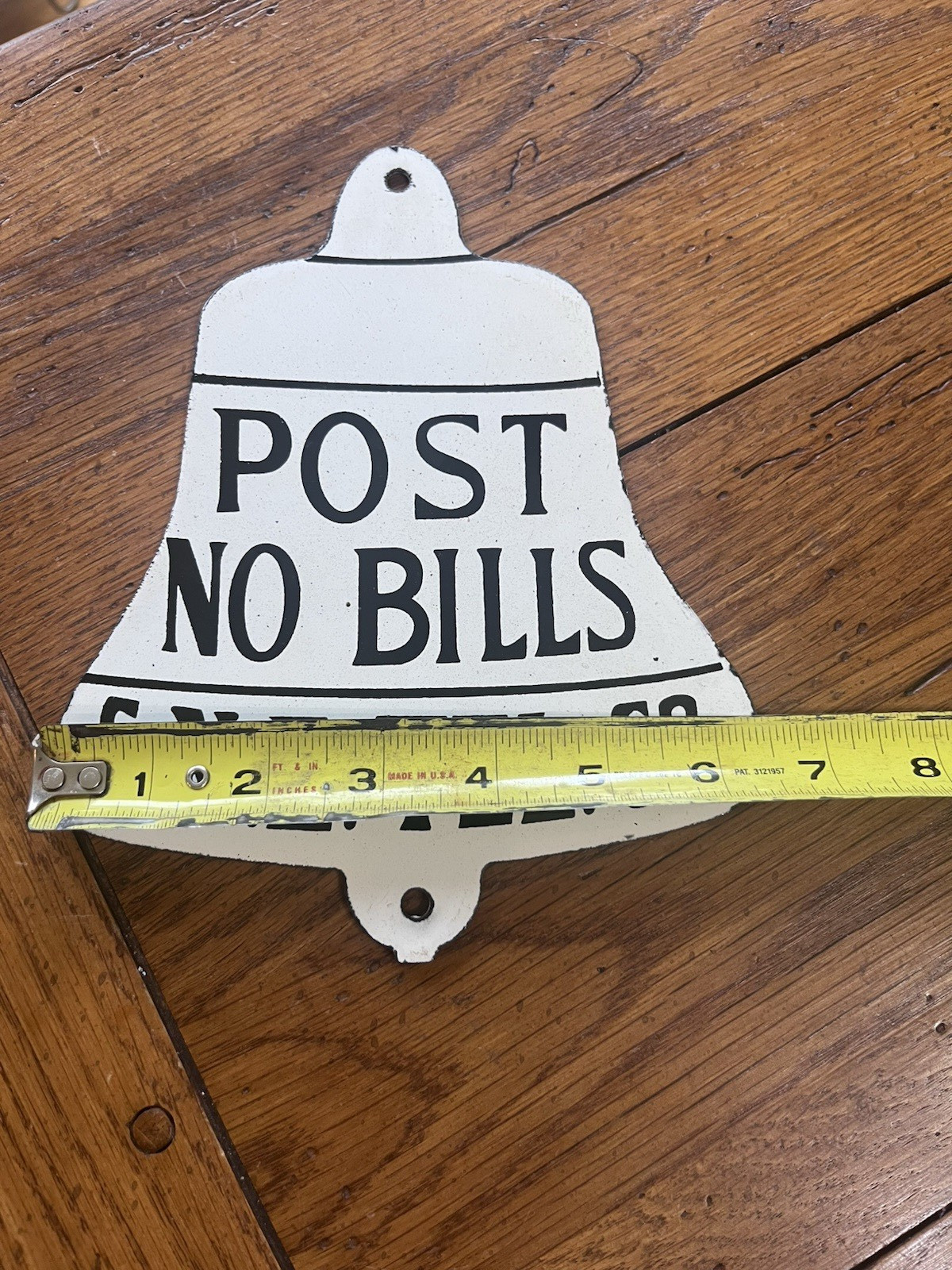 VERY NICE S.N.E. TEL. CO. POST NO BILLS PORCELAIN SIGN 8″X6.5″