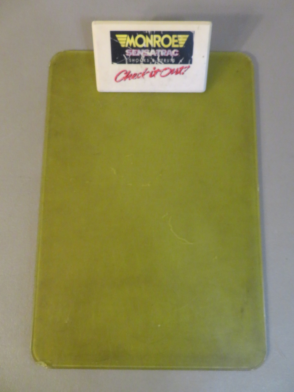 Vintage 80’s-90’s Monroe Shocks Struts Sensatrac Clipboard Sign Advertising
