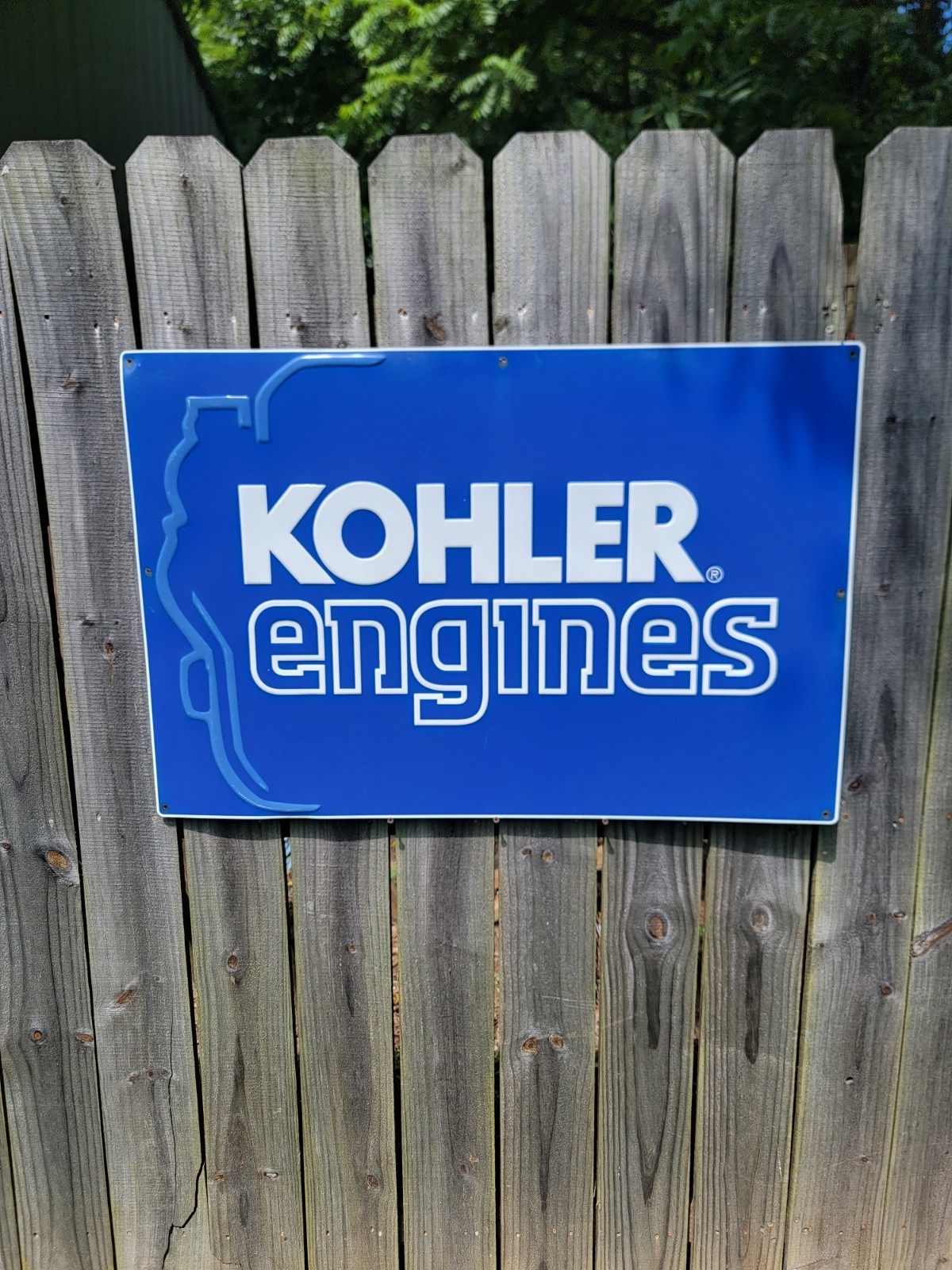 KOHLER Engines Embossed Metal Sign / Blue & White 36″x 24″ Dealer Sign /0726-70