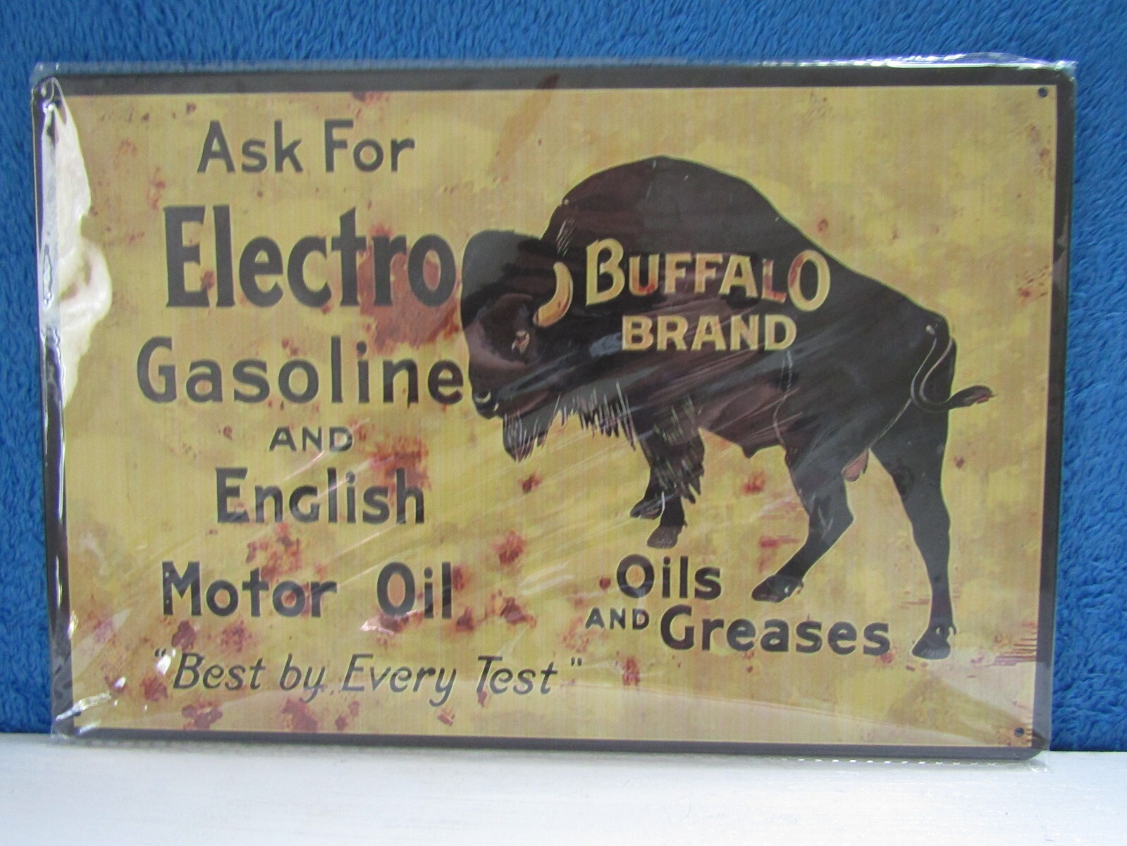 New Metal Sign Buffalo Brand English Motor Oil Electro Gasoline Advertising